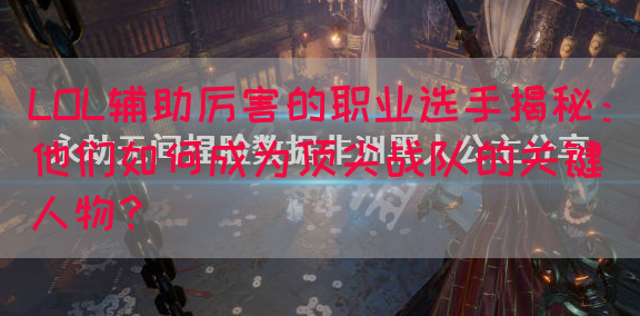 LOL辅助厉害的职业选手揭秘：他们如何成为顶尖战队的关键人物？