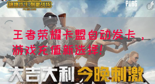王者荣耀卡盟自动发卡，游戏充值新选择！